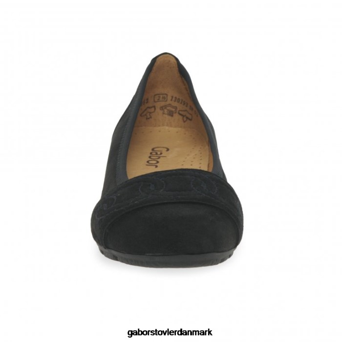 Gabor Kvinder lighedssko 4T2H618 fodtøj sort ruskind