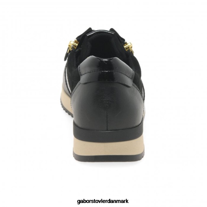 Gabor Kvinder lulea fritidssko 4T2H6150 fodtøj sort/ruskind/patent