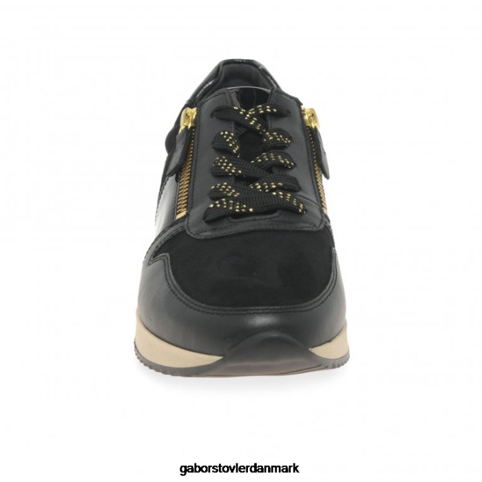 Gabor Kvinder lulea fritidssko 4T2H6150 fodtøj sort/ruskind/patent