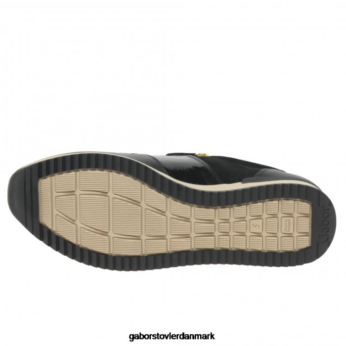 Gabor Kvinder lulea fritidssko 4T2H6150 fodtøj sort/ruskind/patent