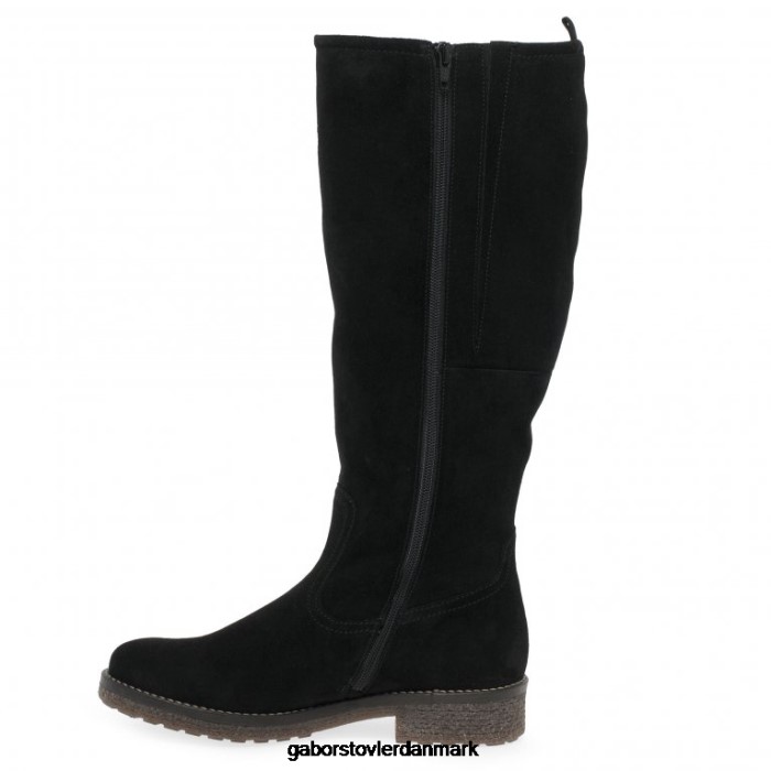 Gabor Kvinder meir l knæhøje støvler 4T2H6278 fodtøj sort ruskind