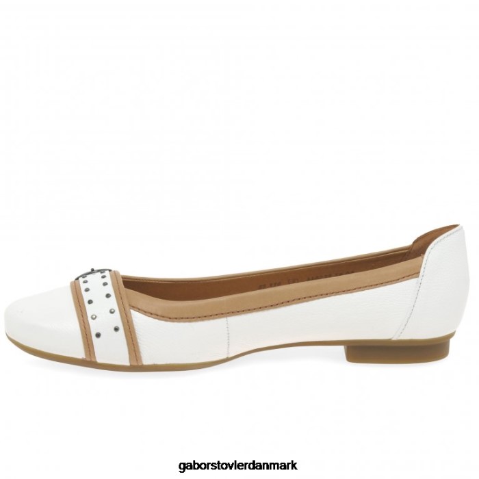 Gabor Kvinder michelle afslappede pumps med studs 4T2H694 fodtøj hvid/cognac