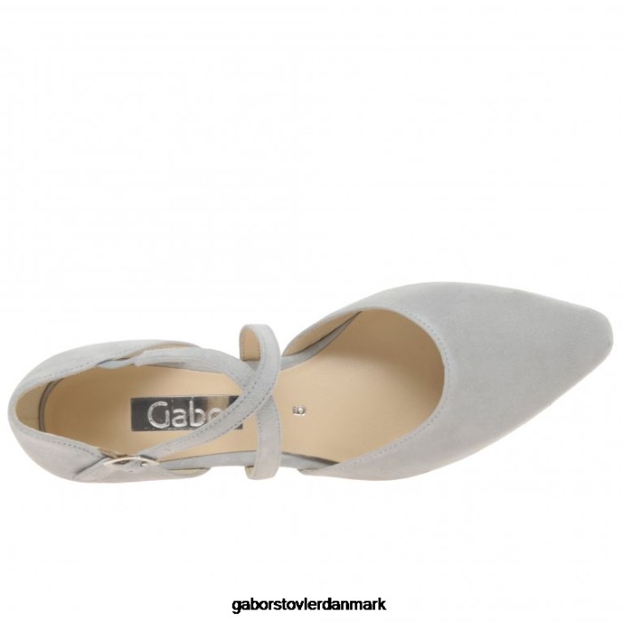 Gabor Kvinder moderne banesko med krydsstrop 4T2H629 fodtøj lysegrå ruskind