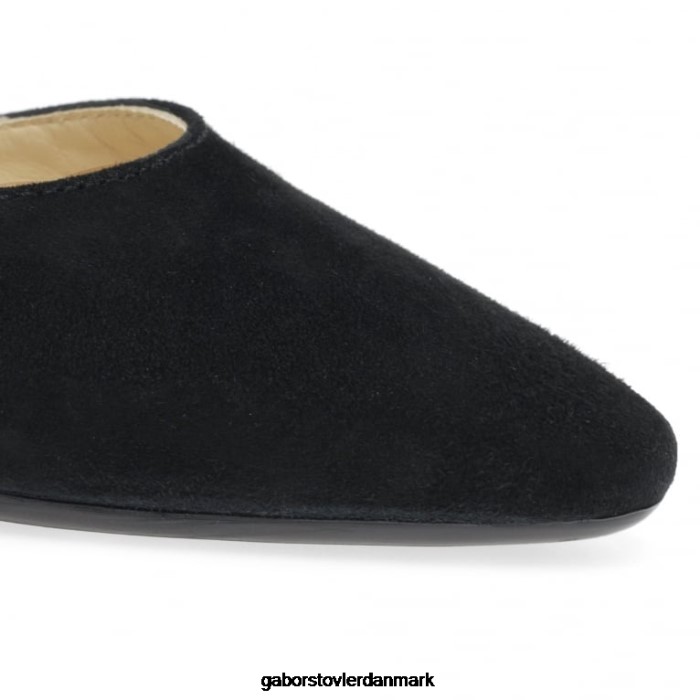 Gabor Kvinder moderne banesko med krydsstrop 4T2H631 fodtøj sort ruskind