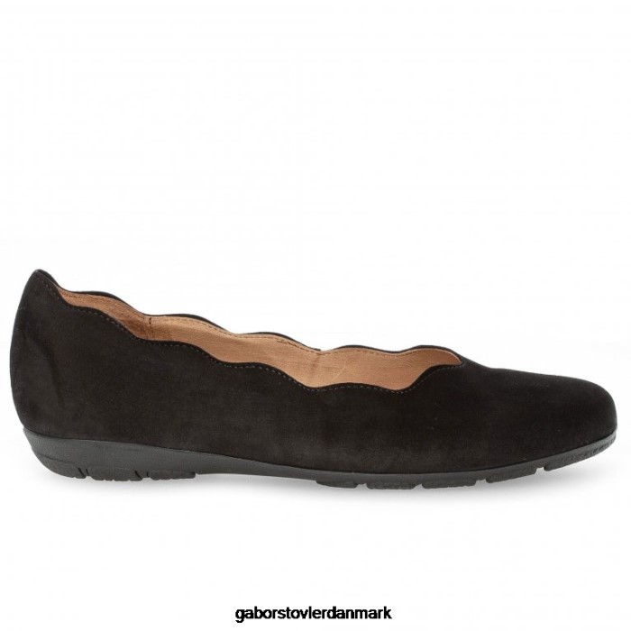 Gabor Kvinder modstå sko 4T2H6112 fodtøj sort ruskind