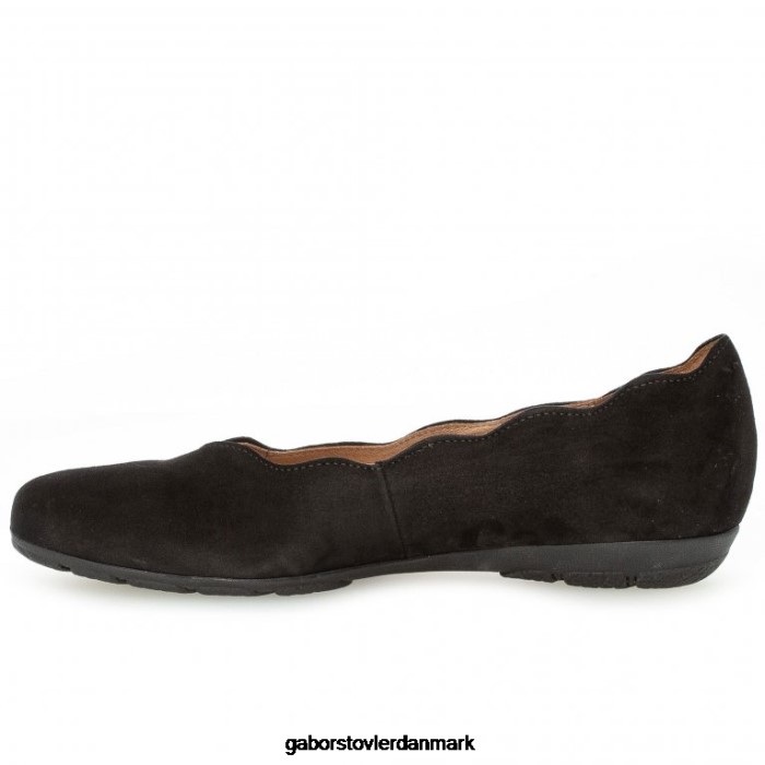 Gabor Kvinder modstå sko 4T2H6112 fodtøj sort ruskind