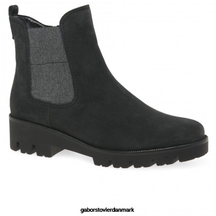 Gabor Kvinder newport chelsea støvler 4T2H6210 fodtøj mørkegrå ruskind