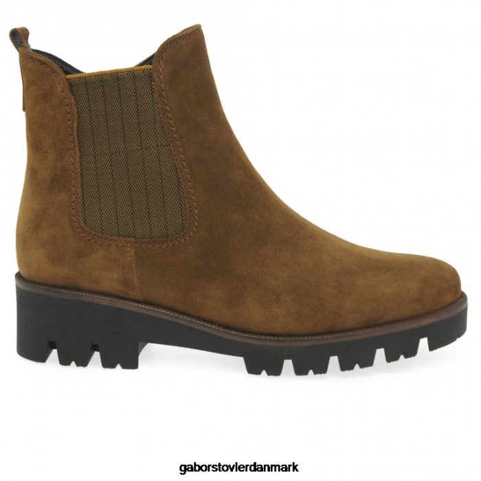 Gabor Kvinder newport chelsea støvler 4T2H6212 fodtøj cognac ruskind