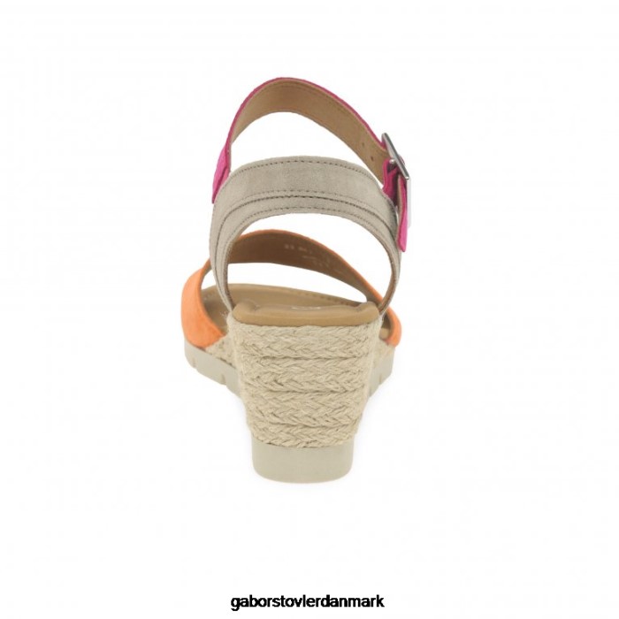 Gabor Kvinder nieve sandaler med kilehæl 4T2H6162 fodtøj mandarin/pink