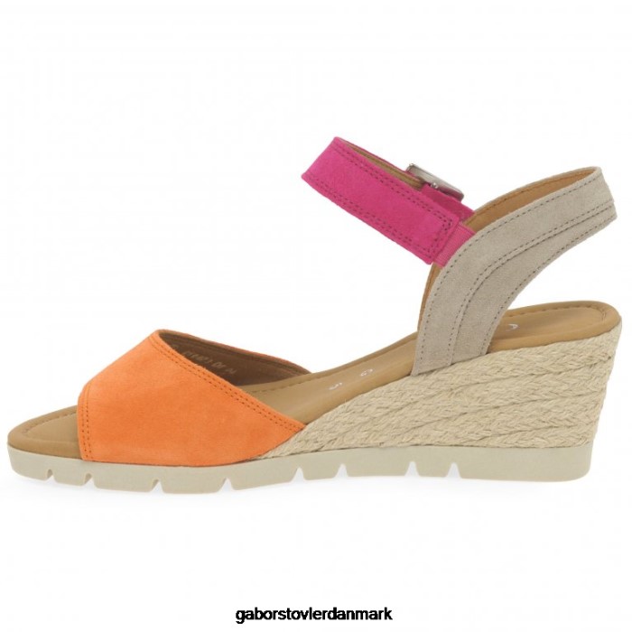 Gabor Kvinder nieve sandaler med kilehæl 4T2H6162 fodtøj mandarin/pink