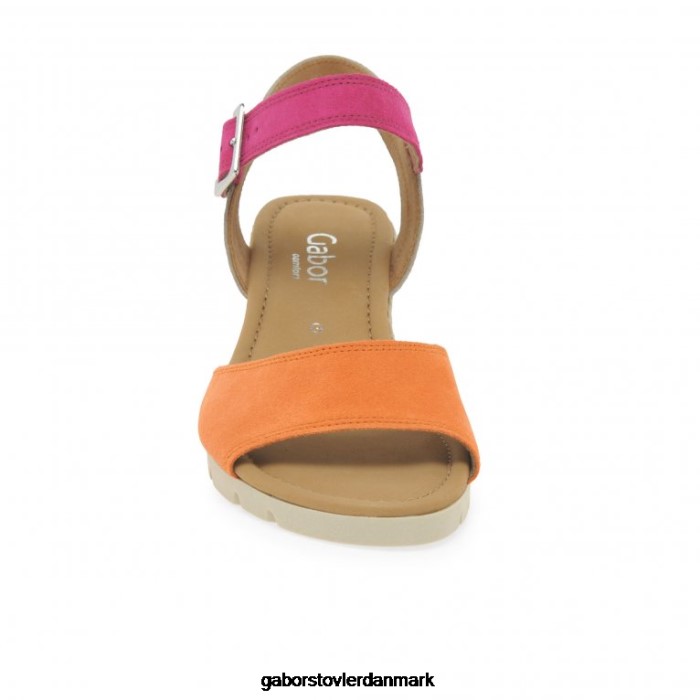 Gabor Kvinder nieve sandaler med kilehæl 4T2H6162 fodtøj mandarin/pink