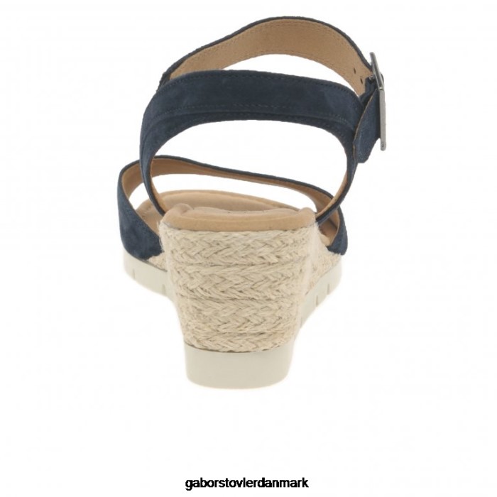 Gabor Kvinder nieve sandaler med kilehæl 4T2H6163 fodtøj ocean ruskind/jute