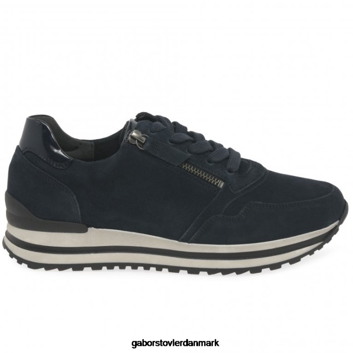 Gabor Kvinder nulon trænere 4T2H6146 fodtøj mørkeblå ruskind