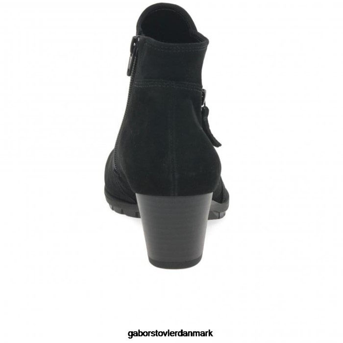 Gabor Kvinder olivetti ankelstøvler med lynlås 4T2H6186 fodtøj sort nubuck