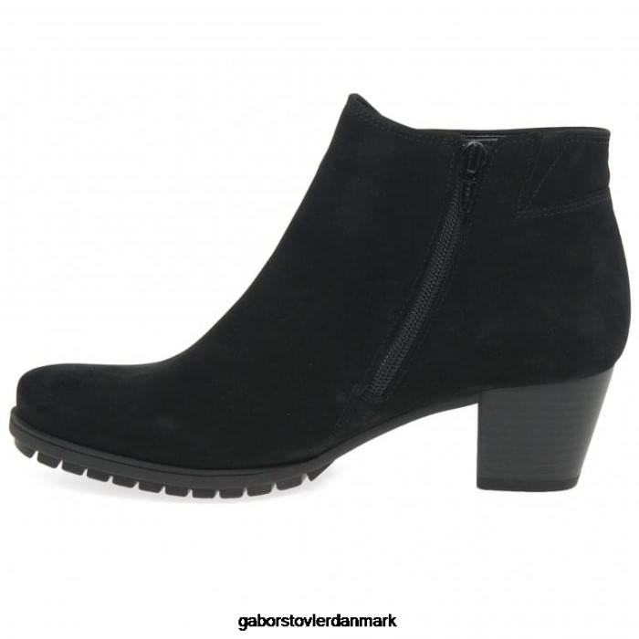 Gabor Kvinder olivetti ankelstøvler med lynlås 4T2H6186 fodtøj sort nubuck