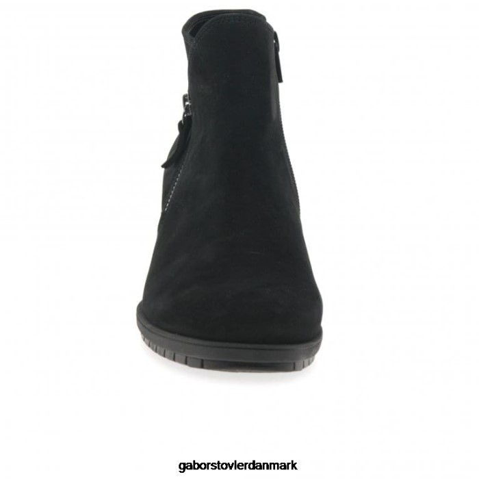 Gabor Kvinder olivetti ankelstøvler med lynlås 4T2H6186 fodtøj sort nubuck