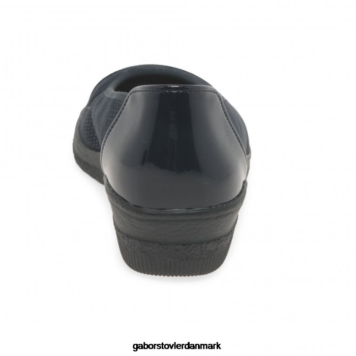 Gabor Kvinder petunia patent accent lavhælede pumps 4T2H6113 fodtøj havprik/patent