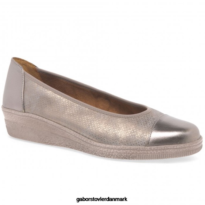 Gabor Kvinder petunia patent accent lavhælede pumps 4T2H6115 fodtøj ramme/prik print