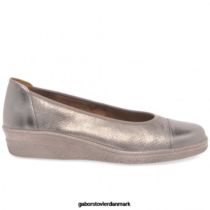 Gabor Kvinder petunia patent accent lavhælede pumps 4T2H6115 fodtøj ramme/prik print