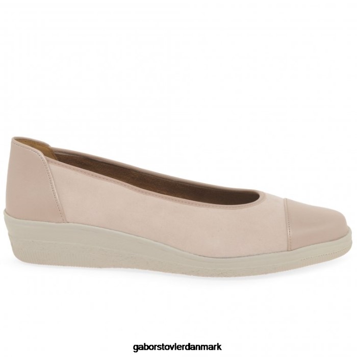 Gabor Kvinder petunia patent accent lavhælede pumps 4T2H6117 fodtøj lys rosa ruskind