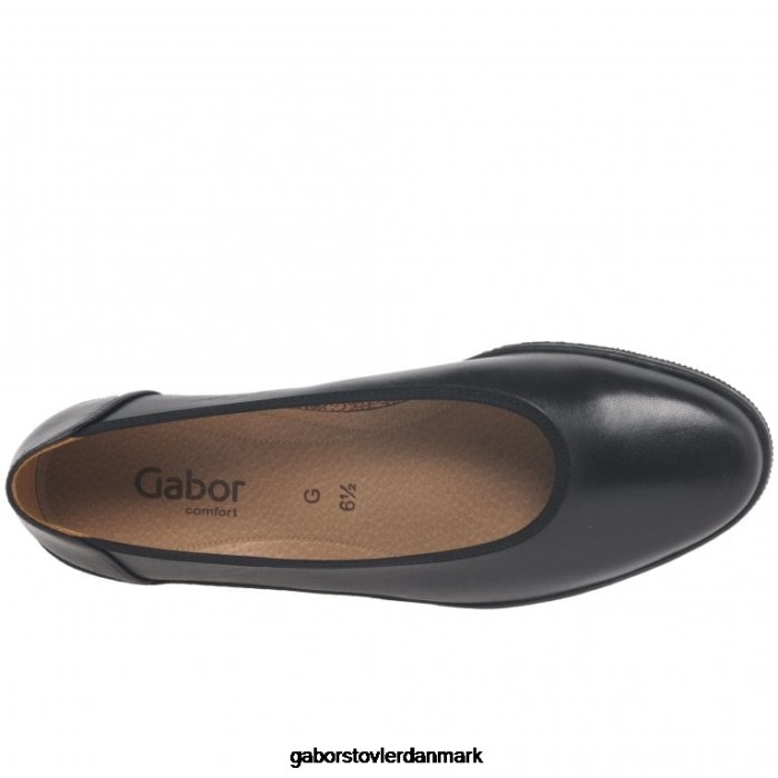 Gabor Kvinder piquet ballerina pumps med bred pasform 4T2H6100 fodtøj sort