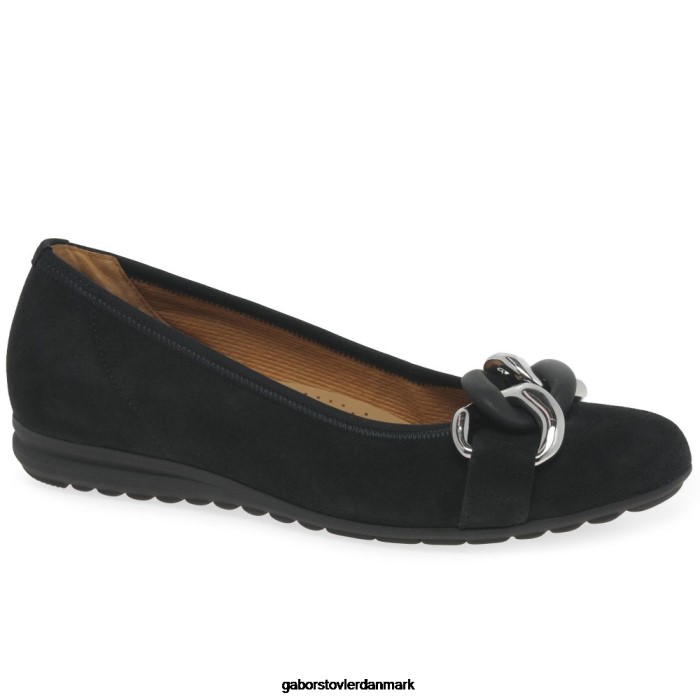 Gabor Kvinder sabia fritidssko 4T2H623 fodtøj sort ruskind