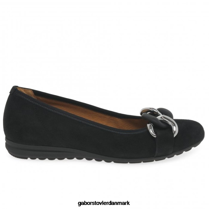 Gabor Kvinder sabia fritidssko 4T2H623 fodtøj sort ruskind
