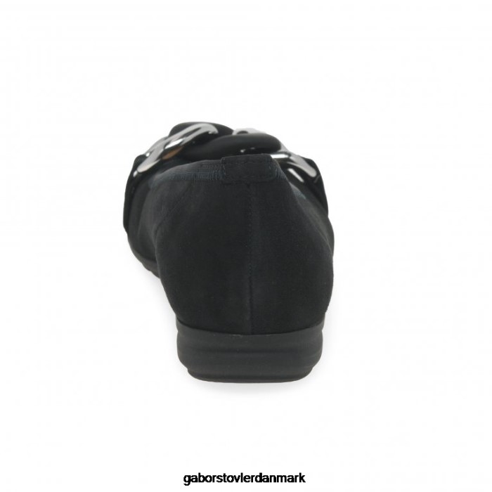 Gabor Kvinder sabia fritidssko 4T2H623 fodtøj sort ruskind