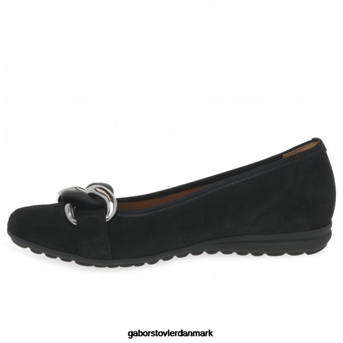 Gabor Kvinder sabia fritidssko 4T2H623 fodtøj sort ruskind