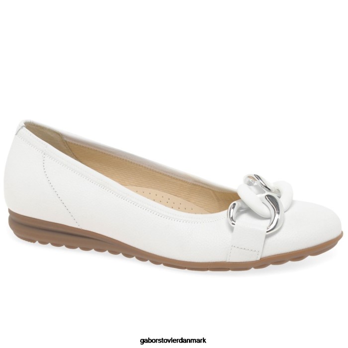 Gabor Kvinder sabia fritidssko 4T2H67 fodtøj hvidt læder