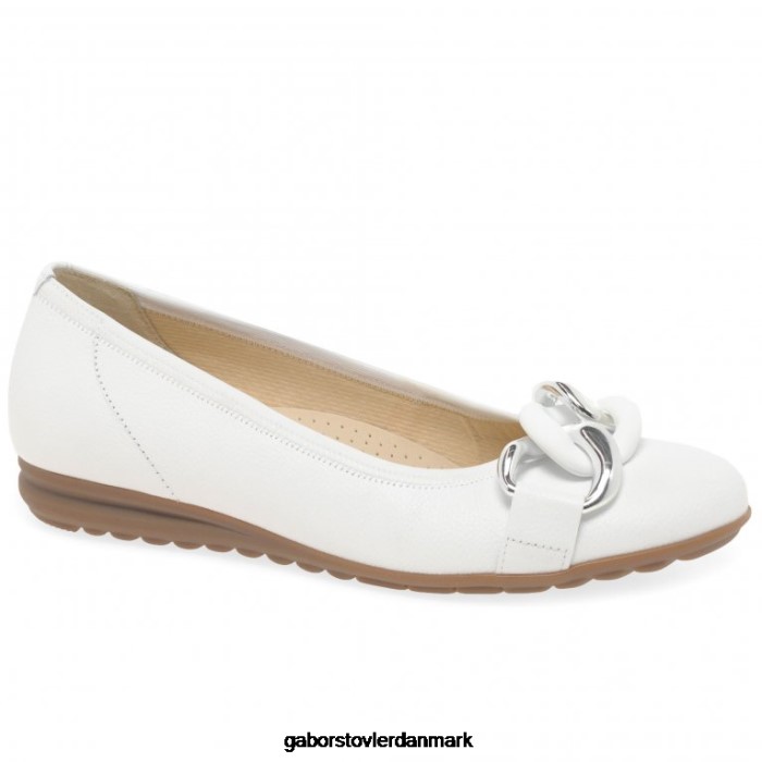 Gabor Kvinder sabia fritidssko 4T2H67 fodtøj hvidt læder