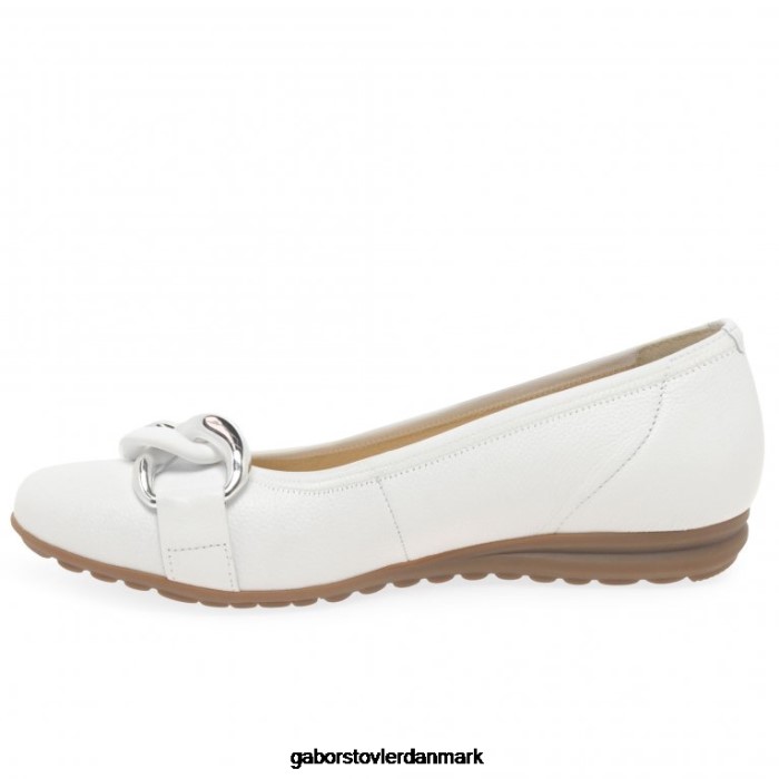 Gabor Kvinder sabia fritidssko 4T2H67 fodtøj hvidt læder