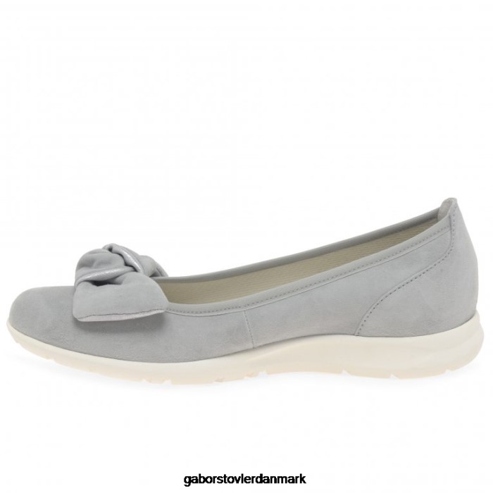 Gabor Kvinder salerna sko 4T2H621 fodtøj lysegrå ruskind/metallic