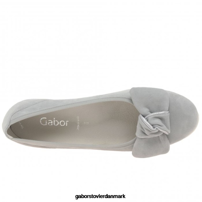 Gabor Kvinder salerna sko 4T2H621 fodtøj lysegrå ruskind/metallic