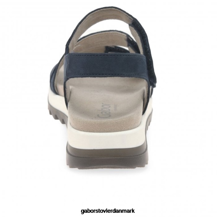 Gabor Kvinder sandaler med lav hæl med stropper 4T2H6171 fodtøj blå nubuck