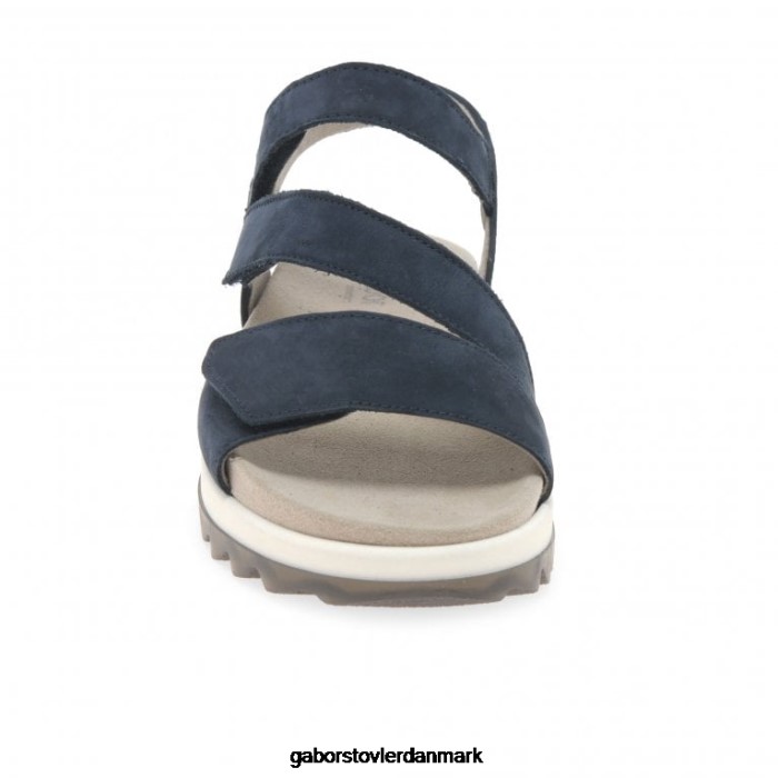 Gabor Kvinder sandaler med lav hæl med stropper 4T2H6171 fodtøj blå nubuck