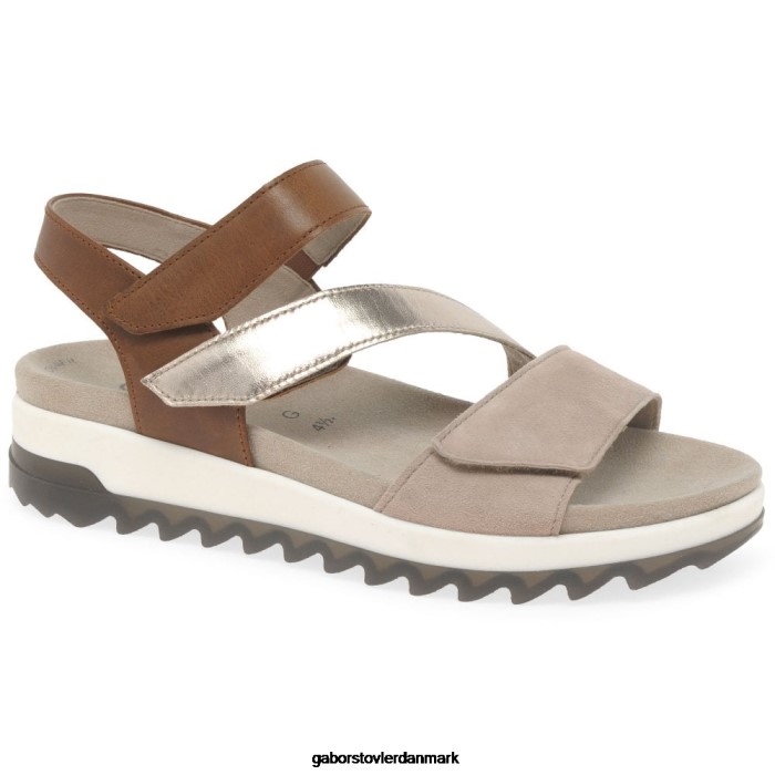 Gabor Kvinder sandaler med lav hæl med stropper 4T2H6172 fodtøj peanut/muschel
