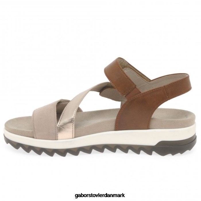 Gabor Kvinder sandaler med lav hæl med stropper 4T2H6172 fodtøj peanut/muschel