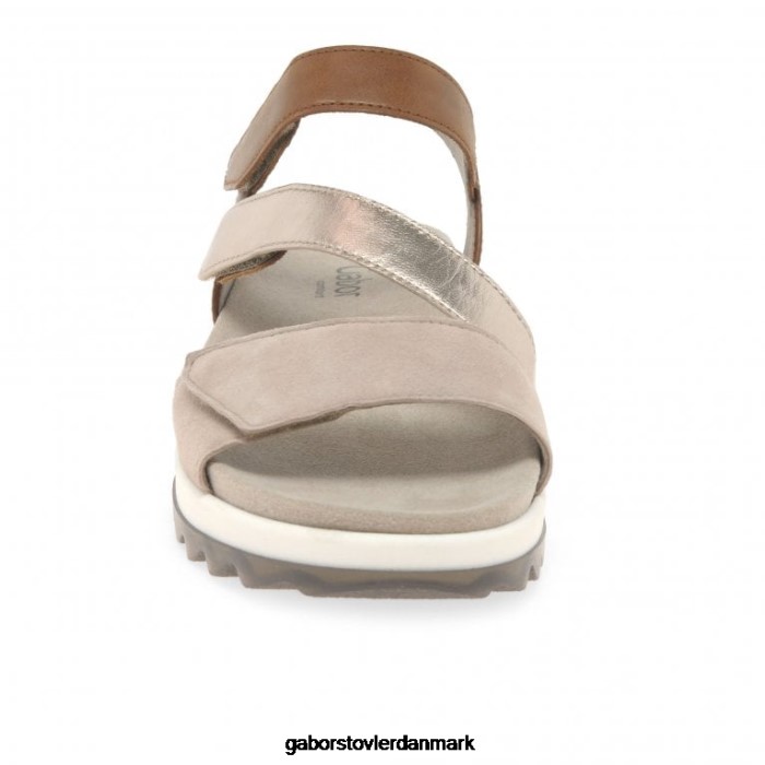 Gabor Kvinder sandaler med lav hæl med stropper 4T2H6172 fodtøj peanut/muschel