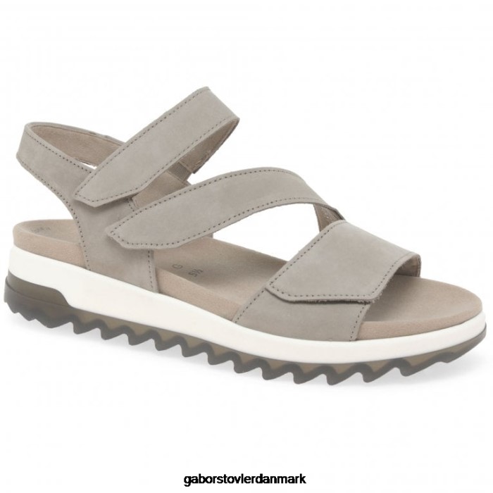 Gabor Kvinder sandaler med lav hæl med stropper 4T2H6173 fodtøj hør nubuck