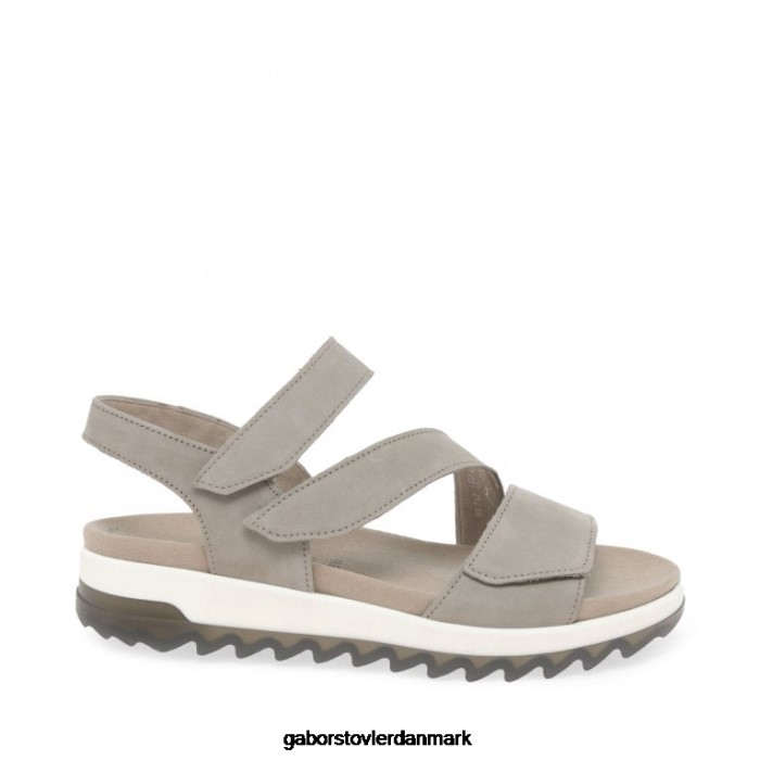 Gabor Kvinder sandaler med lav hæl med stropper 4T2H6173 fodtøj hør nubuck