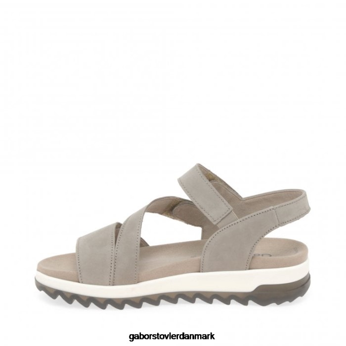 Gabor Kvinder sandaler med lav hæl med stropper 4T2H6173 fodtøj hør nubuck