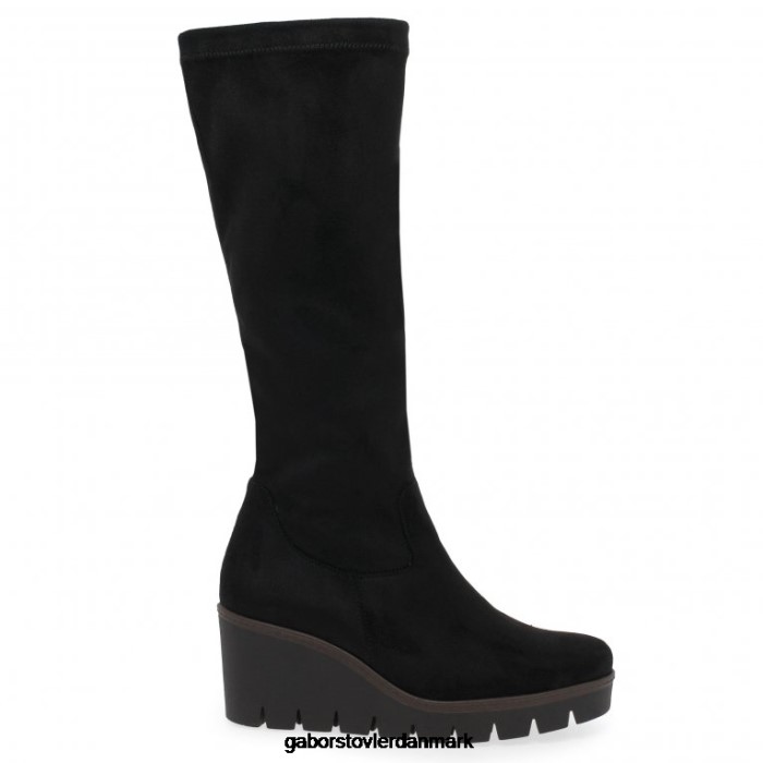 Gabor Kvinder unite m knæhøje støvler 4T2H6279 fodtøj sort mikrovelour