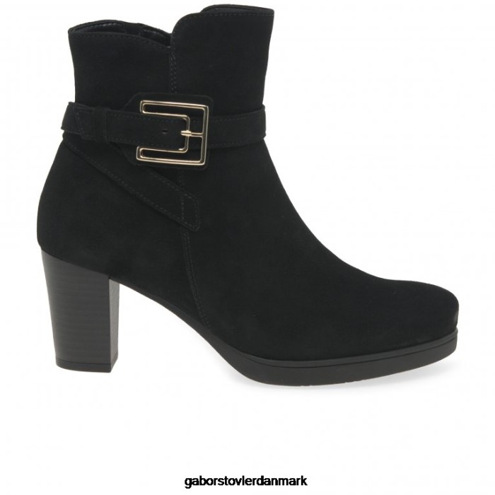 Gabor Kvinder vaad ankelstøvler 4T2H6194 fodtøj sort ruskind