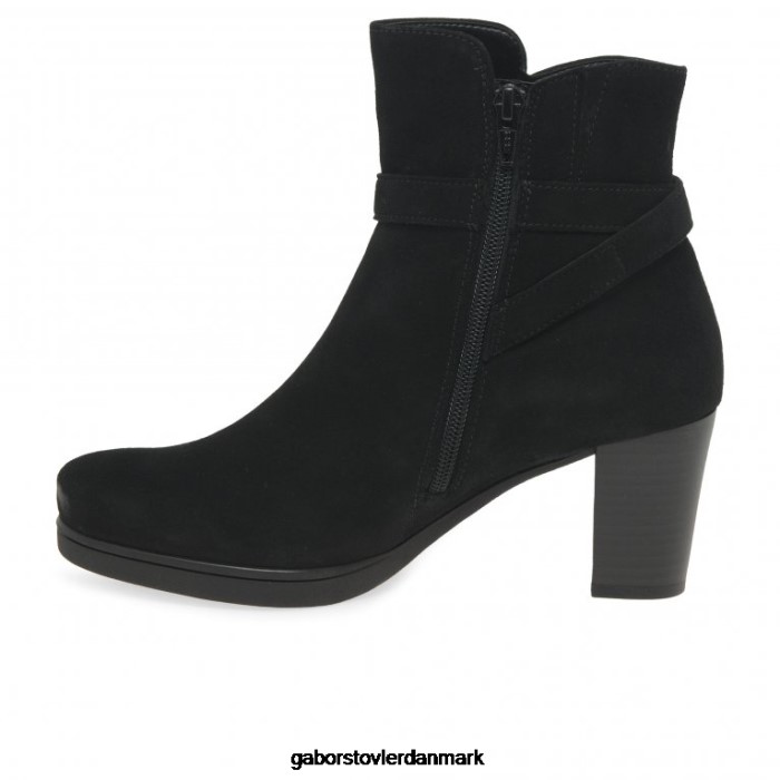 Gabor Kvinder vaad ankelstøvler 4T2H6194 fodtøj sort ruskind