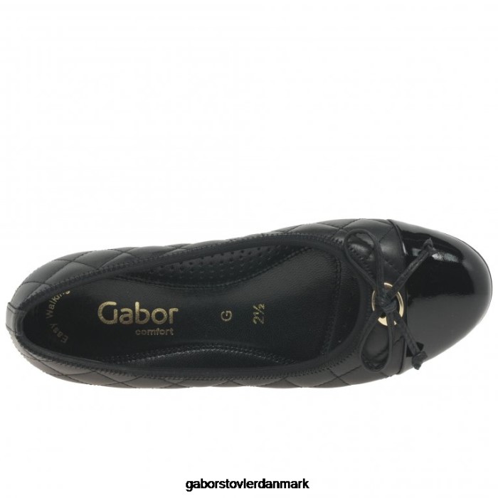 Gabor Kvinder vintergække balletpumper 4T2H614 fodtøj sort/patent