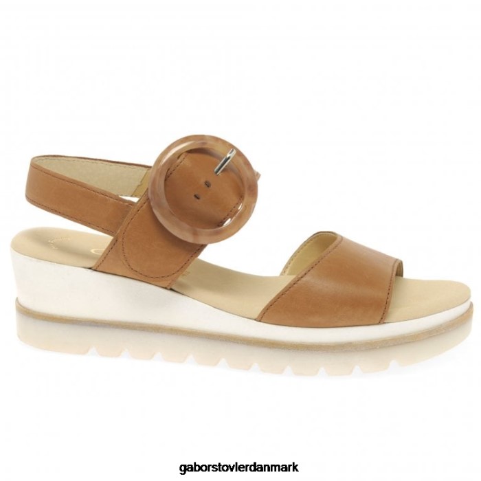 Gabor Kvinder yeo sandaler med kilehæl 4T2H6153 fodtøj cognac