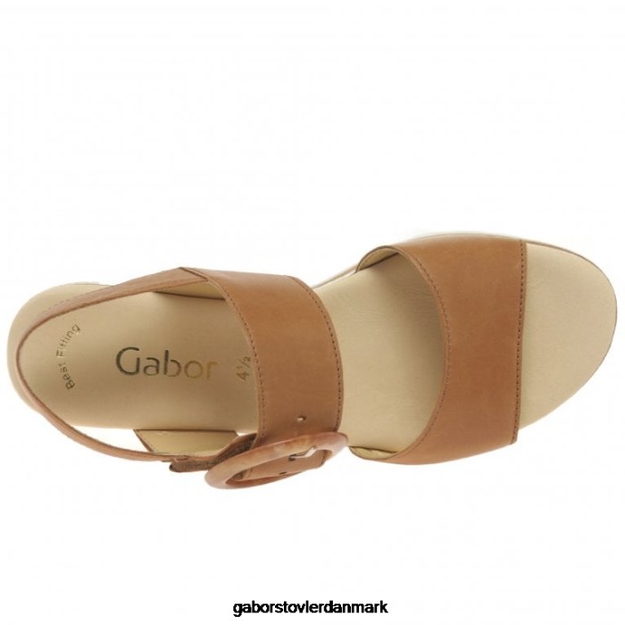 Gabor Kvinder yeo sandaler med kilehæl 4T2H6153 fodtøj cognac