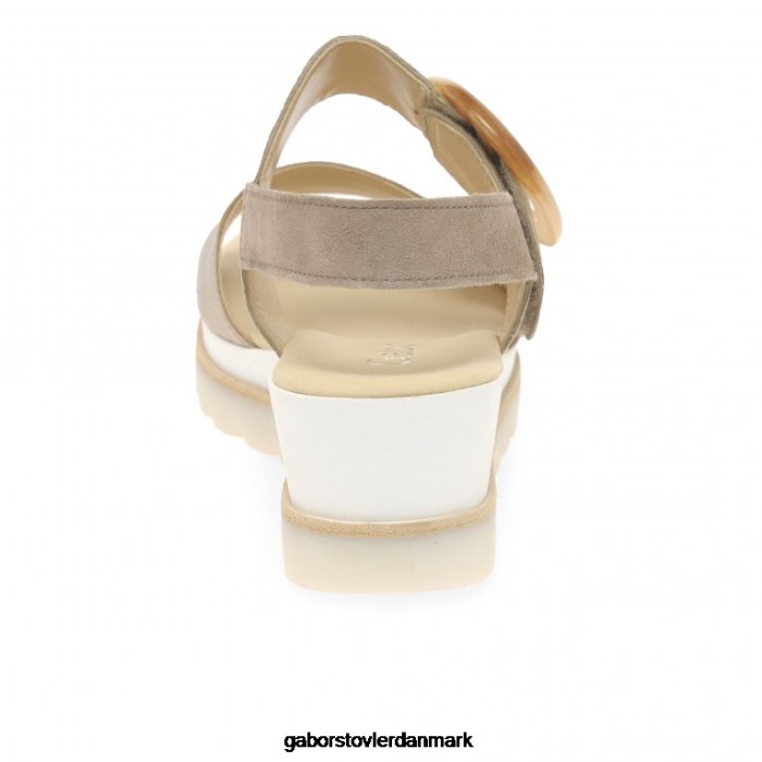 Gabor Kvinder yeo sandaler med kilehæl 4T2H6155 fodtøj puder metallic/kanin ruskind