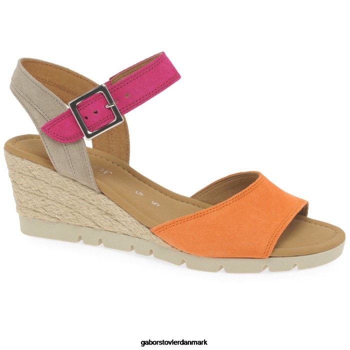 Gabor Kvinder nieve sandaler med kilehæl 4T2H6162 fodtøj mandarin/pink